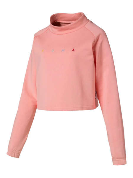  Puma Cropped Crew Swaeter - Pink 