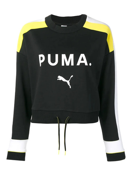  Puma Drawstring Logo Sweatshirt - Black 