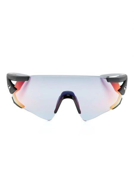  Puma Eyewear Logo-plaque Oversize-frame Sunglasses - Black 