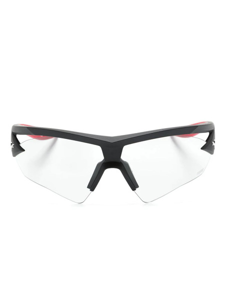  Puma Eyewear Logo-plaque Oversize-frame Sunglasses - Black 