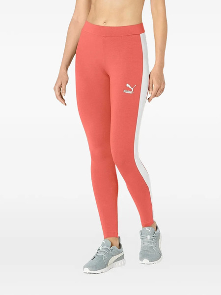  Puma Logo Stripe Leggings - Red 