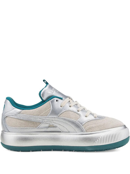  Puma Mayu Leather Metallic Sneakers - Neutrals 