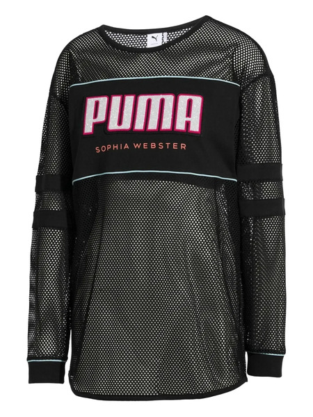  Puma Mesh-panel Long-sleeve Top - Black 