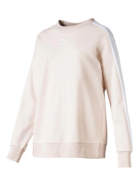  Puma T7 Crew-neck Striped Sweatshirt - Neutrals 