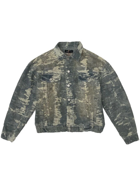  Purple Brand Patterned-jacquard Denim Jacket - Grey 