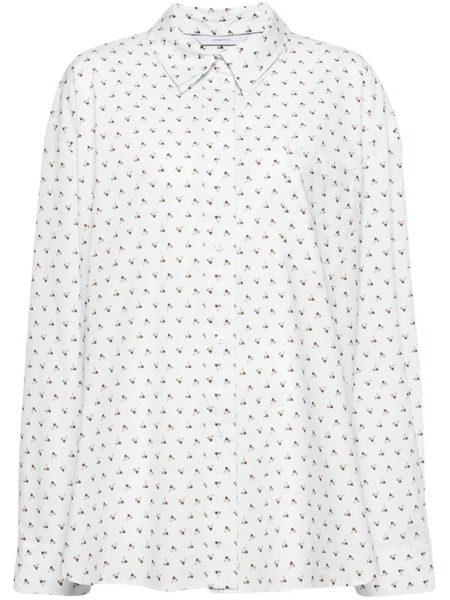  Pushbutton All-over Graphic Print Shirt - Blue 