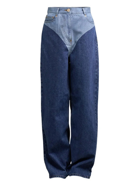  Pushbutton Belt-loops Jeans - Blue 