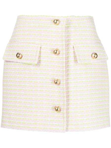  Pushbutton Button-up Mini Skirt - Pink 