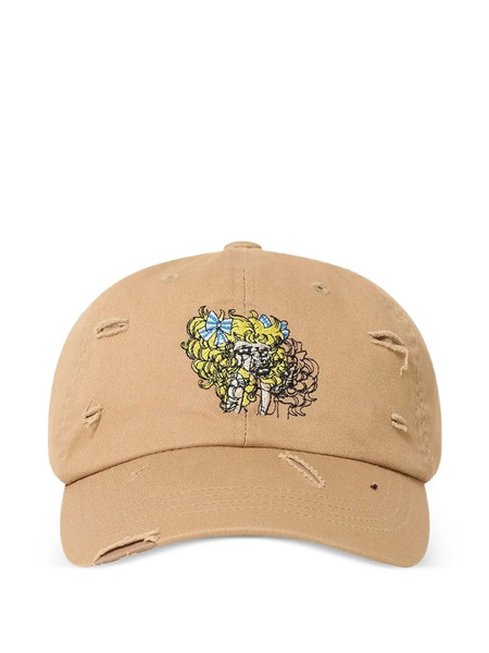  Pushbutton Crying Girl Distressed Baseball Cap - Neutrals 