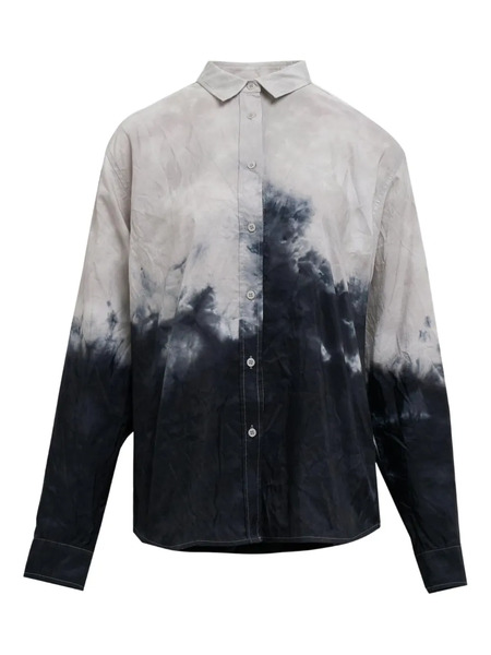  Pushbutton Dying Point-collar Shirt - Grey 