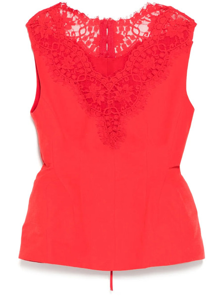  Pushbutton Hourglass Sleeveless Top - Red 
