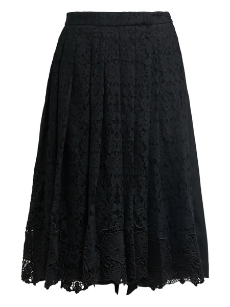  Pushbutton Pleated-front Skort - Black 
