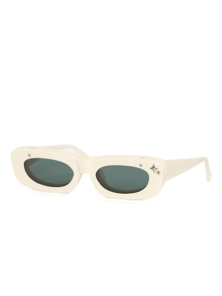  Pushbutton X Grey Ant Rectangle-frame Sunglasses - Neutrals 