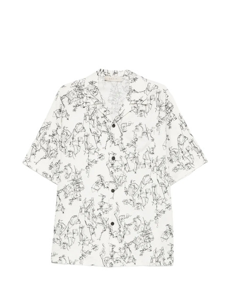  Qasimi Buttoned Pattern Shirt - White 