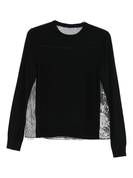  Quetsche Lace-panel Jumper - Black 