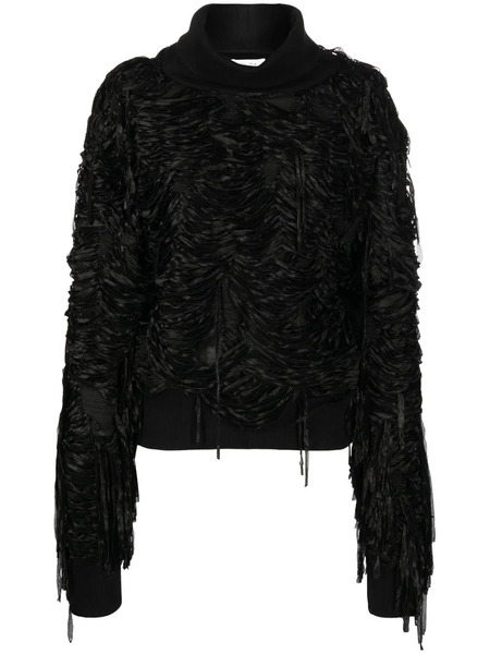  Quira Fringed Long-sleeve Jumper - Black 