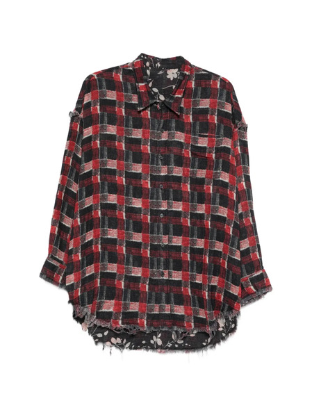  R13 Checked Reversible Shirt - Red 