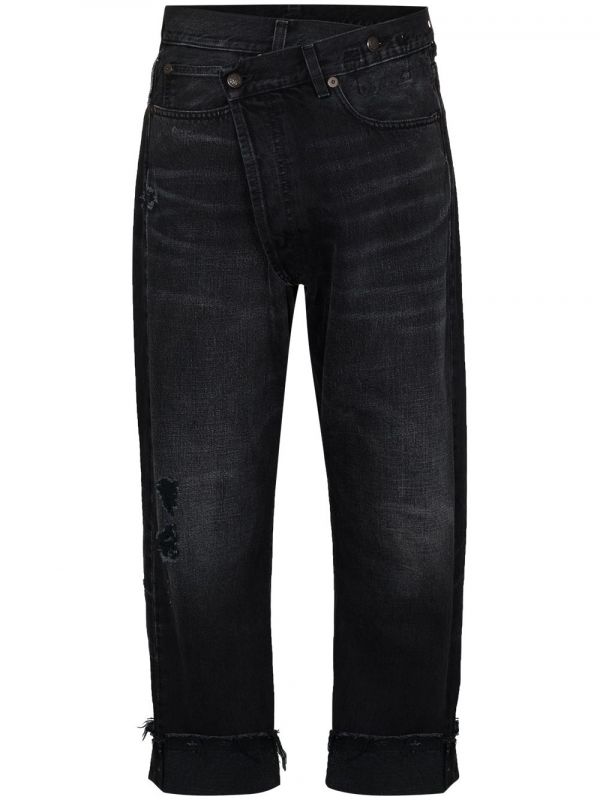  R13 Crossover Cropped Jeans - Black 
