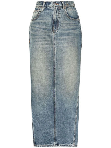  R13 Devon Mid-rise Maxi Skirt - Blue 