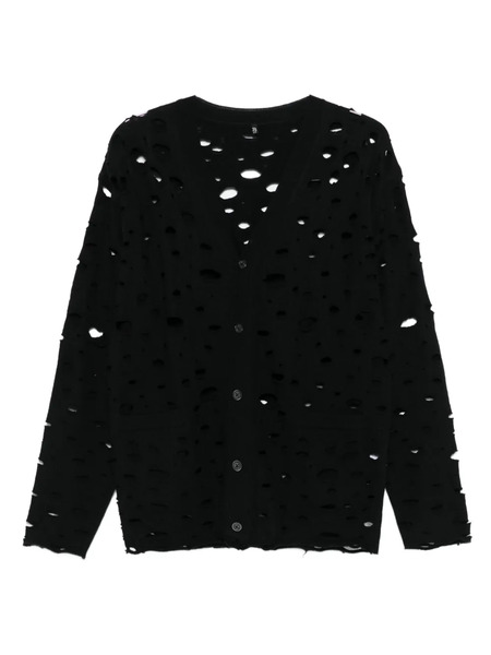  R13 Distressed Button-up Cardigan - Black 