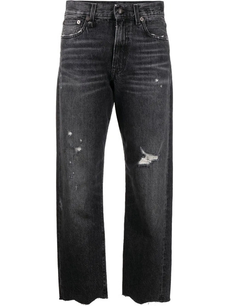  R13 Distressed-effect Cropped Jeans - Black 