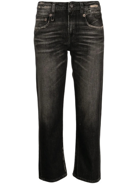  R13 Distressed-effect Cropped Jeans - Grey 