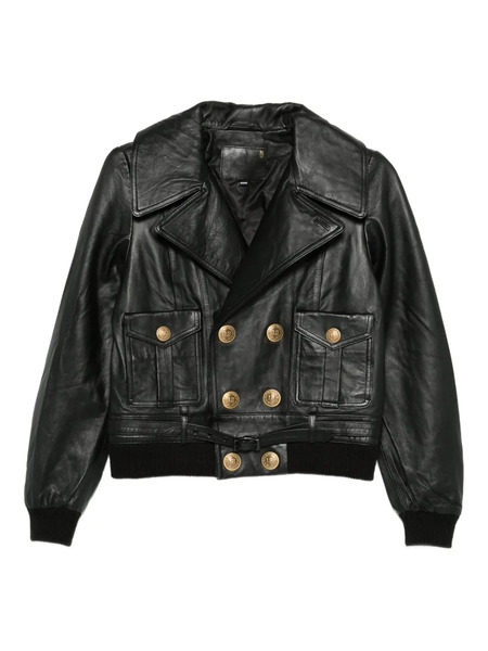  R13 Double-breasted Faux-leather Jacket - Black 