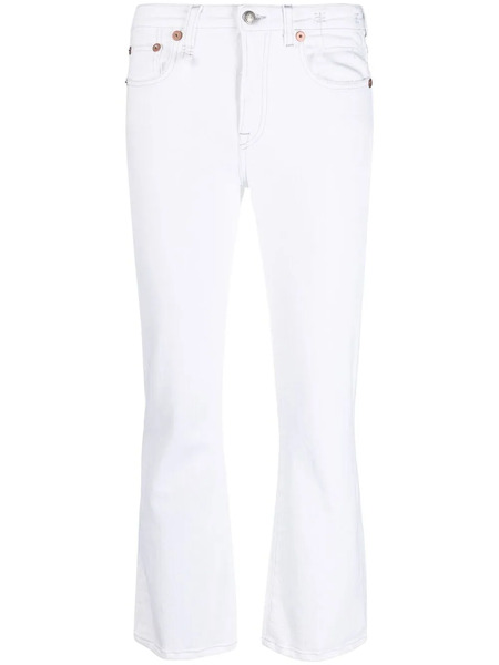  R13 Flared Cropped Jeans - White 
