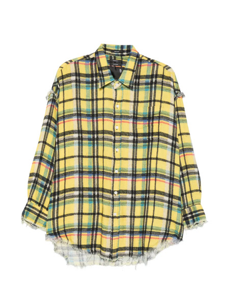  R13 Fringed Checked Shirt - Yellow 