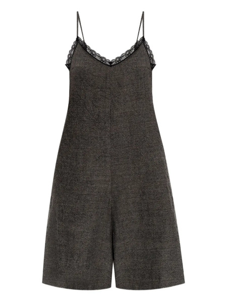  R13 Lace-trimmed Wool Playsuit - Grey 