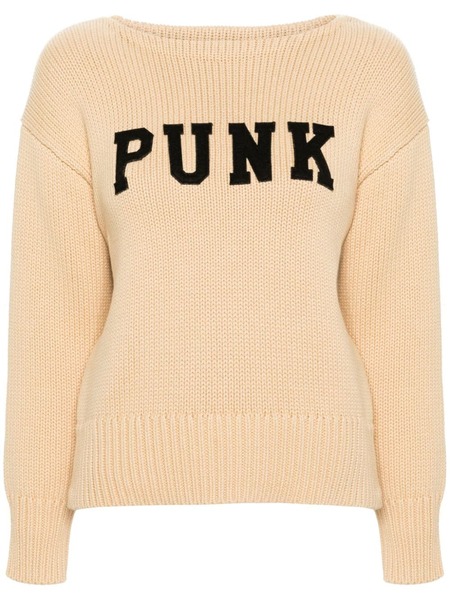  R13 Logo-patch Cotton Jumper - Neutrals 