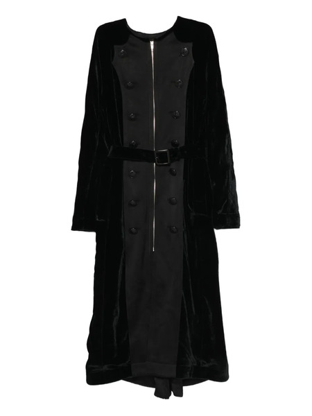  R13 Officer Button Belted Coat - Black 
