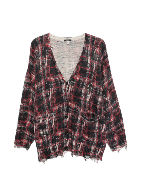  R13 Oversized Checked Cardigan - Black 