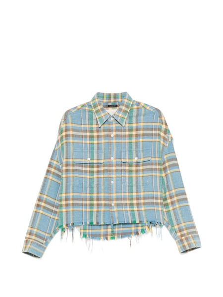  R13 Plaid Frayed Shirt - Blue 