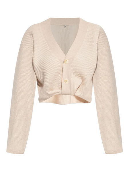  R13 Ribbed Button Cardigan - Neutrals 
