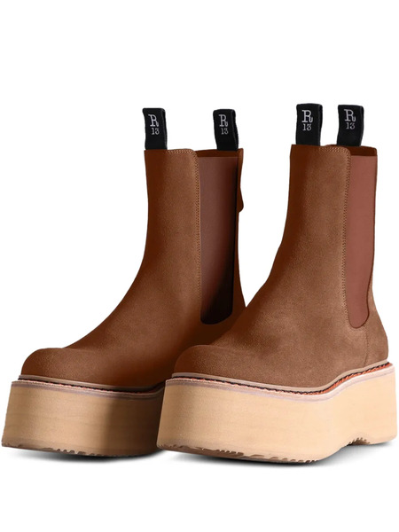  R13 Round-toe Boots - Brown 