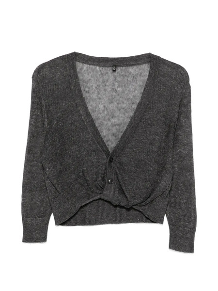  R13 Twisted-front Knit Cardigan - Grey 