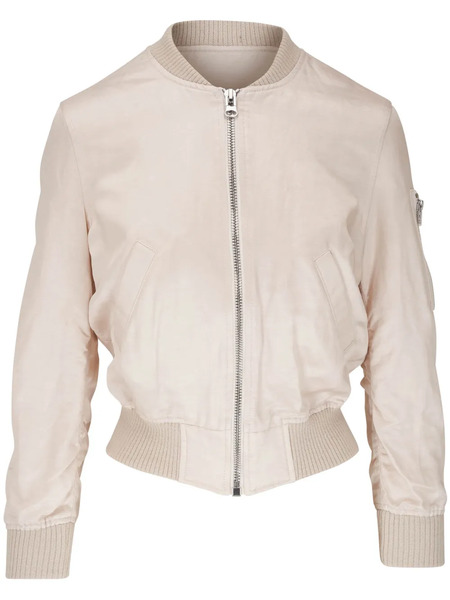  R13 Zip-up Linen Bomber Jacket - Neutrals 