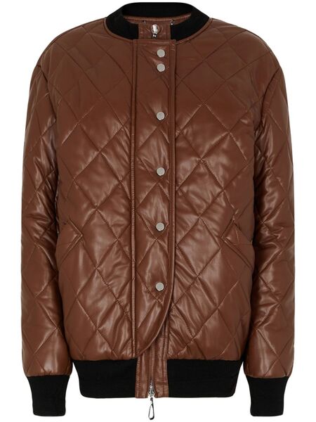  Rabanne Long Quilted Blouson - Brown 