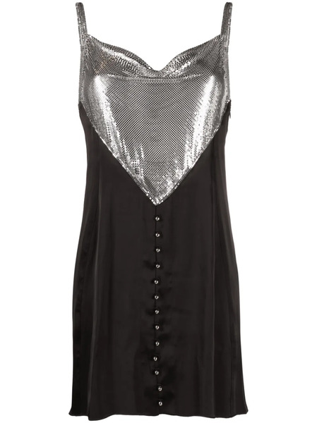  Rabanne Mesh-panel Slip Minidress - Black 