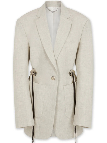  Rabanne Mottled Wool Blazer - Neutrals 