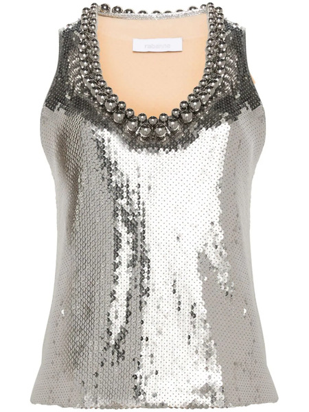  Rabanne Sequin-embellished Top - Silver 