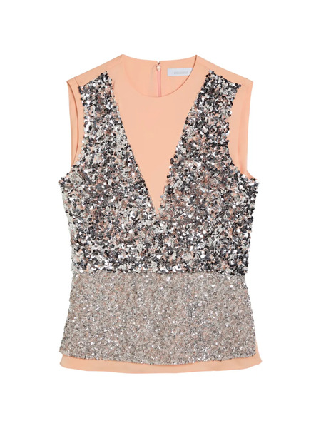  Rabanne Sequin V-neck Vest - Neutrals 