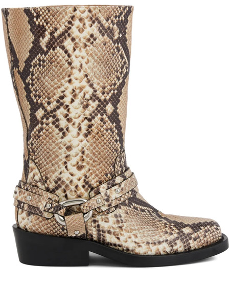  Rabanne Xl Link Biker Boots - Neutrals 