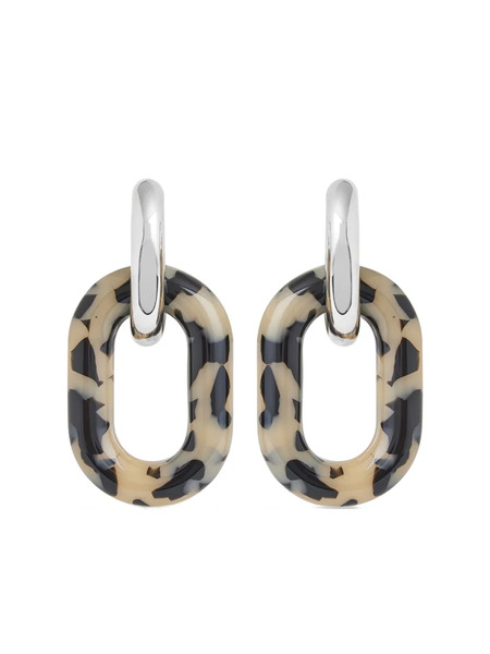 Rabanne Xl Link Patterned Earrings - Silver 