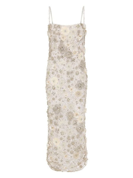  Rachel Gilbert Francesca Floral-embroidered Midi Dress - Neutrals 