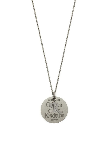  Raf Simons Engraved-pendant Necklace - Silver 