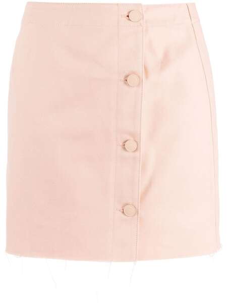  Raf Simons Frayed Cotton Miniskirt - Pink 