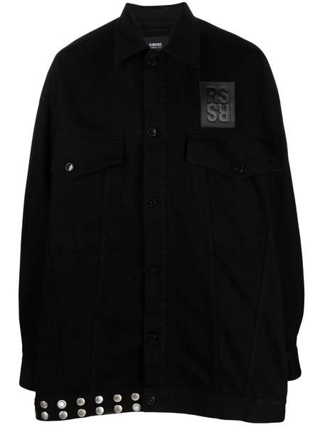  Raf Simons Fringe-detail Denim Jacket - Black 