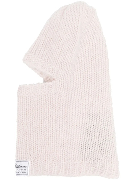  Raf Simons Knitted Logo-patch Balaclava Hat - Pink 